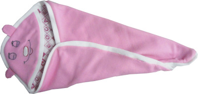 

SilverStone Text Print  Hooded Baby Blanket(Microfiber, Pink