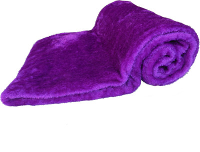 Expressions Plain  Mink Blanket(Polyester, Purple