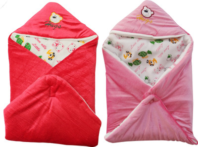 

My NewBorn Cartoon  Hooded Baby Blanket(Polyester, Orange, Pink