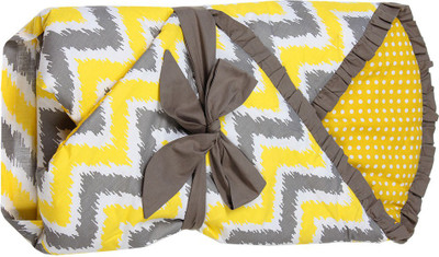 

Bacati Geometric  Crib Baby Blanket(Microfiber, Grey, Lime