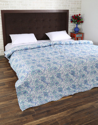

Rajrang Floral Double Comforter(Cotton, White)