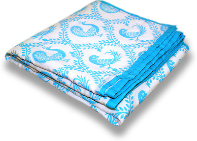 Tura Turi Motifs  Swadding Baby Blanket(Microfiber, Blue