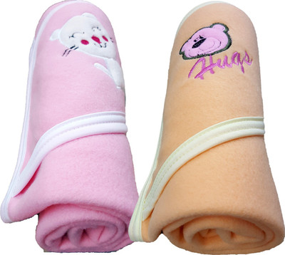 

Brandonn Plain  Hooded Baby Blanket(Polyester, Beige, Pink