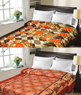 

Sanvi Traders Floral Double Blanket(Microfiber, Multicolor)