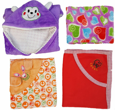 

Brandonn Printed  Hooded Baby Blanket(Microfiber, Multicolor