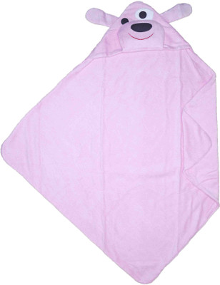 

Babysid Collections Self Design  Hooded Baby Blanket(Microfiber, Pink