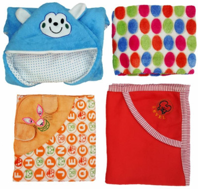 

Brandonn Printed  Hooded Baby Blanket(Microfiber, Multicolor