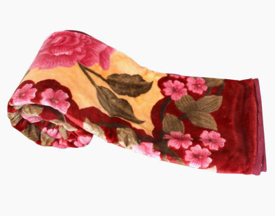 V.R.ENTERPRISES Self Design Double Mink Blanket for  Mild Winter(Microfiber, Multicolor)