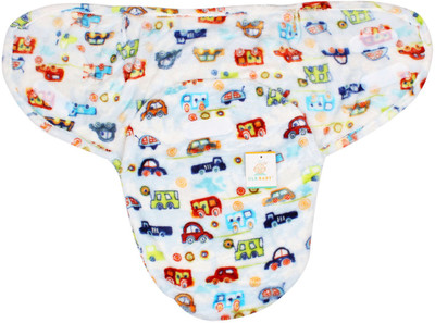 

Ole Baby Different cars print on white color base Comfortable Swaddle Blanket, Adjustable Infant Wrap With Velcro Closure , Soft Furry 0-6 months Sleeping Bag(Multicolor