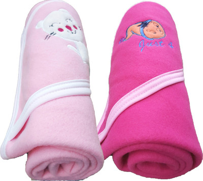 

Brandonn Plain  Hooded Baby Blanket(Polyester, Pink, HOTPINK, Hotpink;pink