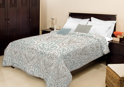 

Bombay Dyeing Floral Double Mink Blanket(Microfiber, Grey)