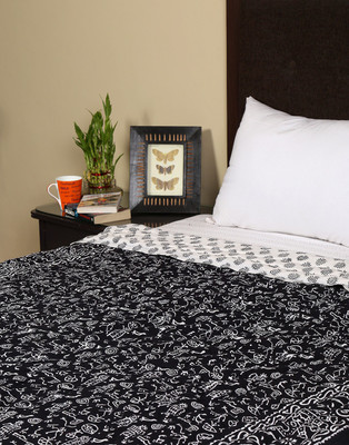 

Rajrang Animal Single Comforter(Cotton, Black)