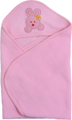 

Quick Dry Plain Single Hooded Baby Blanket(Pink)