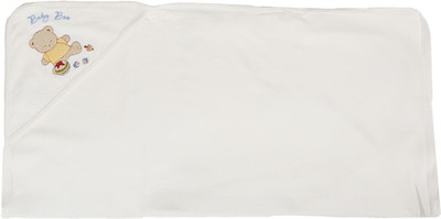 

Baby Boo Plain  Hooded Baby Blanket(Cotton, White