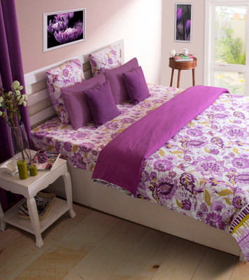 25% OFF on House This Floral Double Quilt(100% Cotton, Purple)