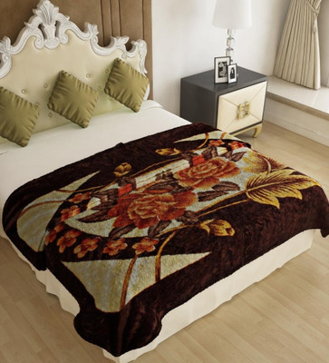 

Home Candy Floral  Mink Blanket(Polyester, Brown