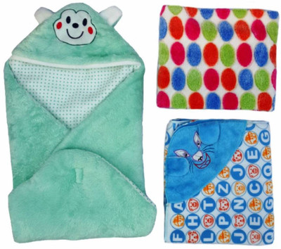 

Brandonn Printed  Hooded Baby Blanket(Microfiber, Multicolor
