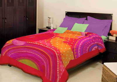 

Bombay Dyeing Geometric Single Mink Blanket(Microfiber, Red)