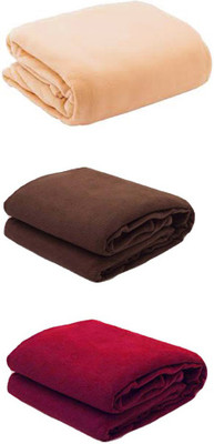 Galaxy Plain Single Blanket(Microfiber, Camel, Maroon, Coffee), Camel;coffee;maroon