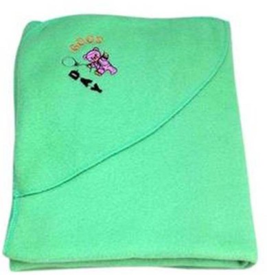 

Gargshope Plain, Cartoon, Embroidered  Hooded Baby Blanket(Polyester, Green