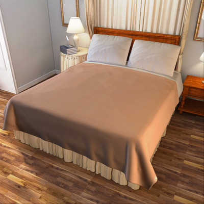 

Bombay Dyeing Plain Double Blanket(Microfiber, Brown)