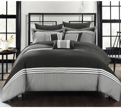

Bella Queen Cotton Duvet Cover(Black, Grey, White)