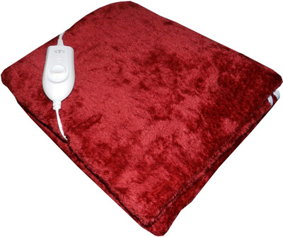 Expressions Solid Single Electric Blanket for  Heavy Winter(Polyester, Maroon)