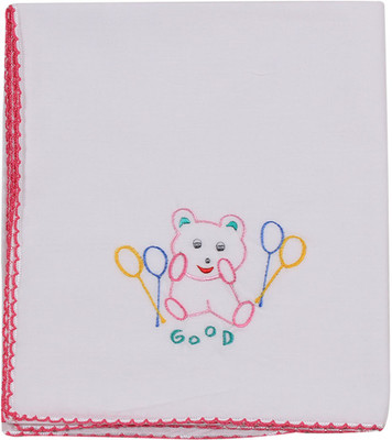 

Ole Baby Embroidered  Swadding Baby Blanket(Cotton, Pink