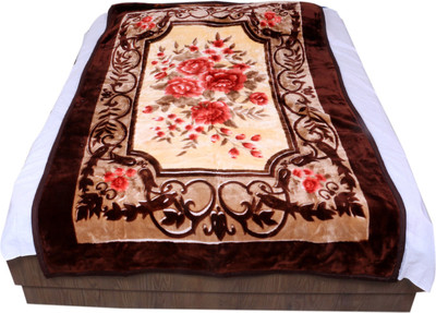 

IndiWeaves Floral  Mink Blanket(Polyester, Brown