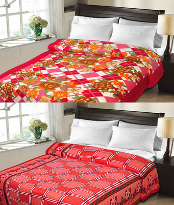 

Sanvi Traders Floral Double Blanket(Microfiber, Multicolor)