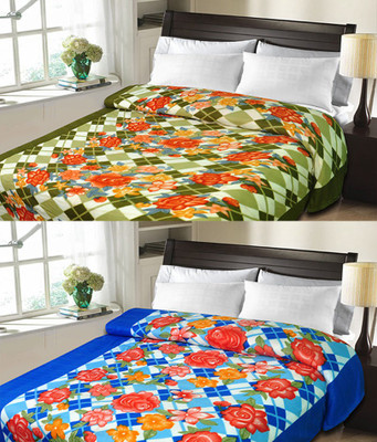 

Sanvi Traders Floral Double Blanket(Microfiber, Multicolor)