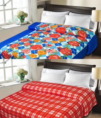 

Sanvi Traders Floral Double Blanket(Microfiber, Multicolor)
