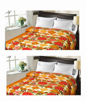 

Sanvi Traders Floral Double Blanket(Microfiber, Multicolor)