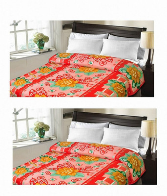 

Sanvi Traders Floral Double Blanket(Microfiber, Multicolor)