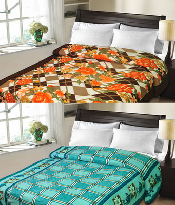 

Sanvi Traders Floral Double Blanket(Microfiber, Multicolor)