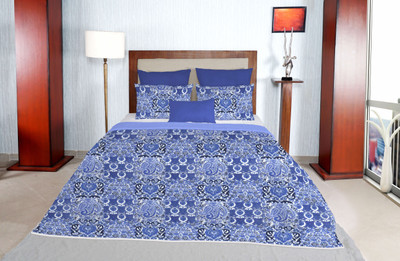 

Solaj Floral Double Comforter(Cotton, Blue)