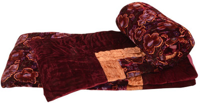 

Kaarigar Floral Single Comforter(Microfiber, Maroon)
