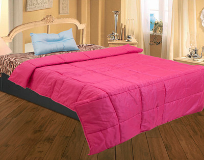 35% OFF on Zikrak Exim Checkered Single Comforter(Microfiber, Pink)