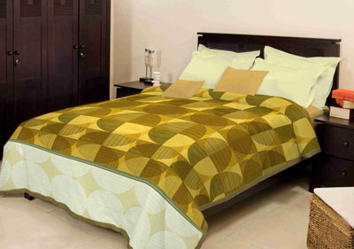 

Bombay Dyeing Geometric Single Mink Blanket(Microfiber, Yellow)
