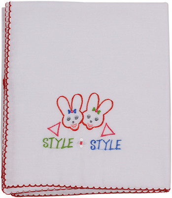 Ole Baby Embroidered  Swadding Baby Blanket(Cotton, Red