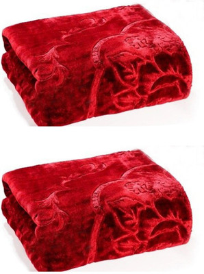 

YNA Plain Single Mink Blanket(Microfiber, Red)