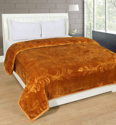 65 OFF on Aradhya Floral Double Mink Blanket Microfiber Golden