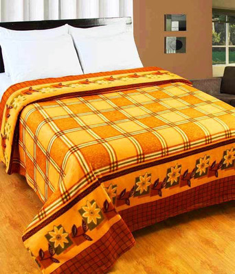 

Zesture Checkered  Blanket(Microfiber, Yellow