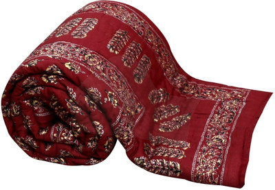 57% OFF on Buyclues Paisley Single Quilt(Cotton, Maroon)