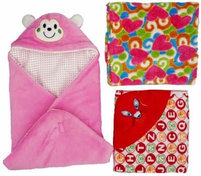 

Brandonn Printed  Hooded Baby Blanket(Microfiber, Multicolor