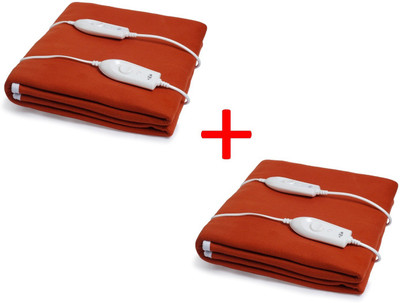 

Expressions Plain  Electric Blanket(Polyester, Rust