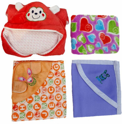 

Brandonn Printed  Hooded Baby Blanket(Microfiber, Multicolor