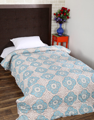 

Rajrang Floral Single Comforter(Cotton, Off White)