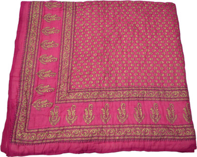 

RSimpex Floral  Comforter(Cotton, Pink, Gold, Gold;pink