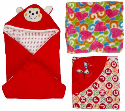 

Brandonn Printed  Hooded Baby Blanket(Microfiber, Multicolor